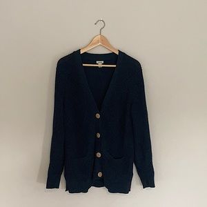 LL Bean Linen Blend Sweater Button Front Cardigan